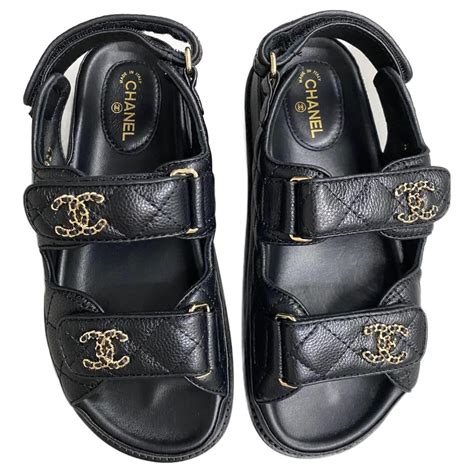 velcro sandals chanel|Chanel Velcro dad sandals.